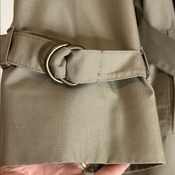 London Fog Women's Maincoats Khaki Trench Coat Removable Plaid Lining Size 12 - Picture 7 of 14